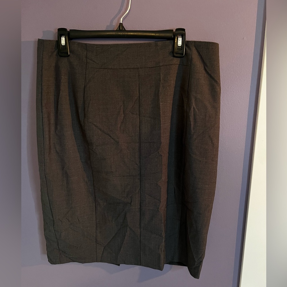 Gray knee length skirt